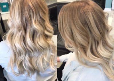 Blond before and after hairstyle