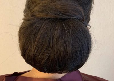 Rear view of formal hairdo